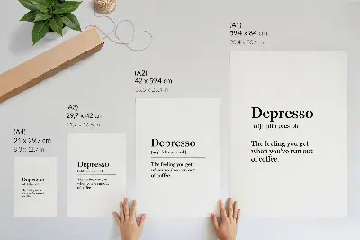 Väggaffisch med definitionen av Depresso