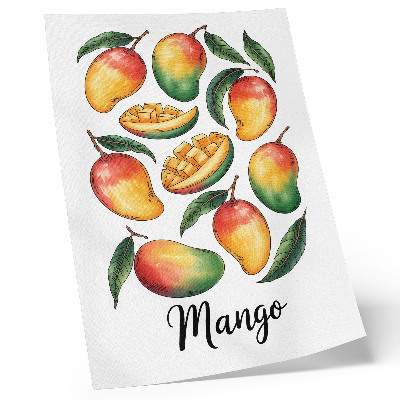 Dekorativ väggaffisch Exotisk mango gröna blad illustration stil