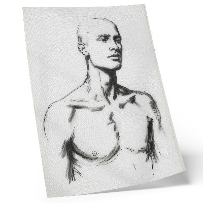 Poster Svartvit teckning av en mansfigur