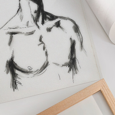Poster Svartvit teckning av en mansfigur