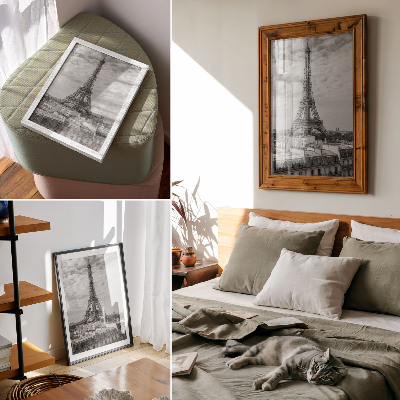Hållbar väggposter Elegant Eiffeltornets grå moderna perspektiv