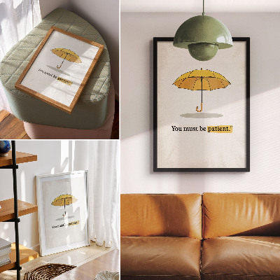 Dekorativ väggaffisch Gul paraply grädde bakgrund minimalism