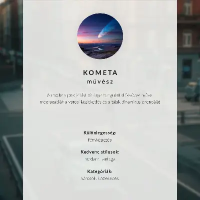 Poster med motiv av spårvagnar och byggnader i en stadskväll