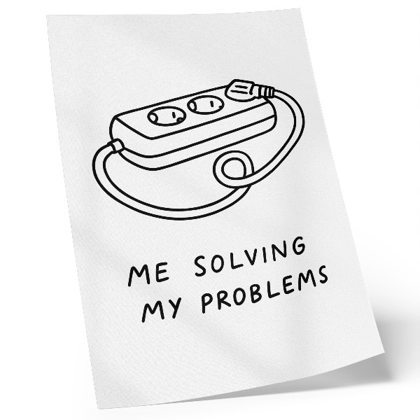 Hållbar väggposter En minimalistisk illustration med humor