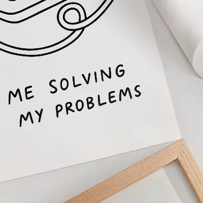 Hållbar väggposter minimalistisk illustration med humor