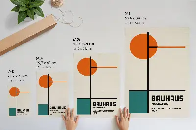 Affisch med geometriska former och minimalistisk modern design