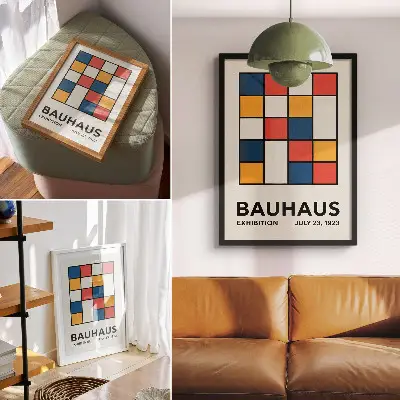 Poster med geometriska former i minimalistisk stil