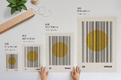 Hållbar väggposter Kontrastlinjer gul cirkel op konst