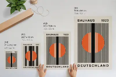 Väggaffisch geometriskt motiv i svart och orange