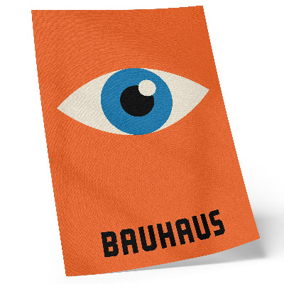 Poster Öga i geometriska former på en orange bakgrund