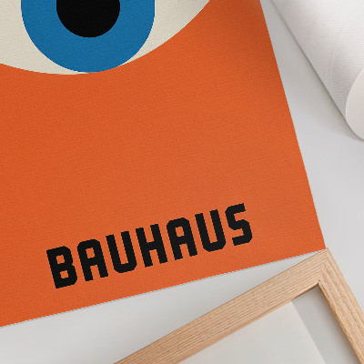 Poster Öga i geometriska former på en orange bakgrund