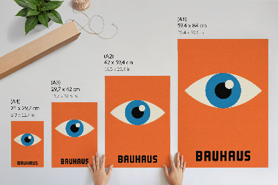 Poster Öga i geometriska former på en orange bakgrund