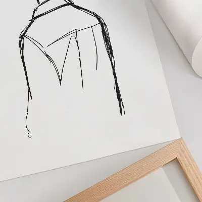 Dekorativ väggaffisch med minimalistisk silhuett i svartvitt