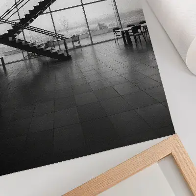 Hållbar väggposter moderna trappor med geometrisk elegans
