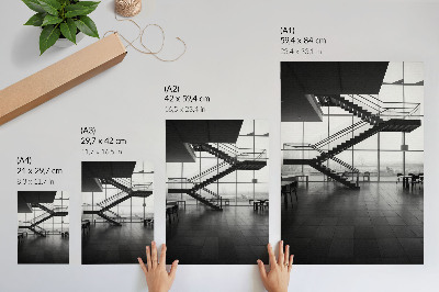 Hållbar väggposter Modern trappor geometrisk elegans