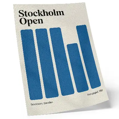 Dekorativ väggaffisch minimalistisk grafik med blåa rektanglar