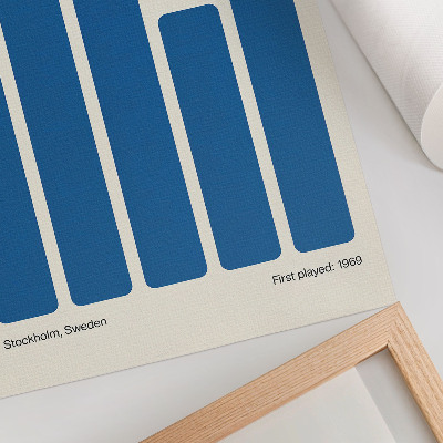 Dekorativ väggaffisch Minimalistisk grafik med blå rektanglar