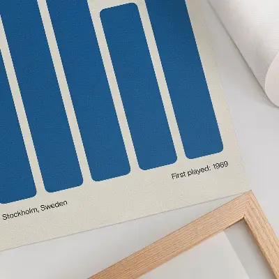 Dekorativ väggaffisch minimalistisk grafik med blåa rektanglar