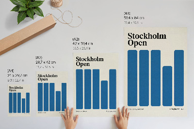 Dekorativ väggaffisch Minimalistisk grafik med blå rektanglar