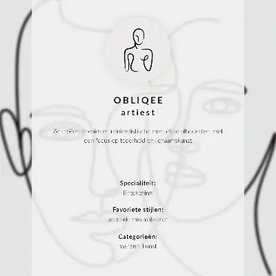 Poster minimalistisk komposition av kvinnlig kontur med elegans