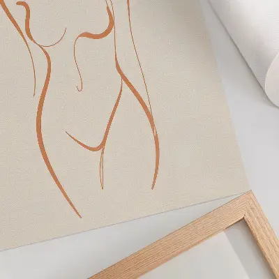 Poster minimalistisk komposition av kvinnlig kontur med elegans