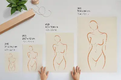 Poster minimalistisk komposition av kvinnlig kontur med elegans