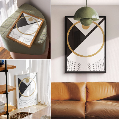 Hållbar väggposter Geometriskt mönster, kontrasterande färger, modern stil