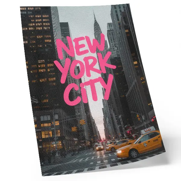 Poster skyskrapor i modern stil med rosa detaljer