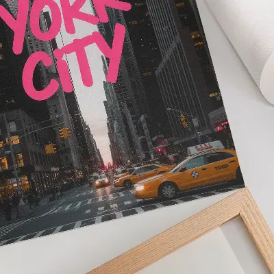 Poster skyskrapor i modern stil med rosa detaljer