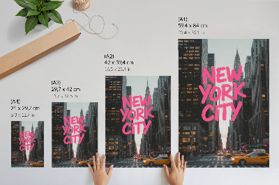 Poster Skyskrapor modernitet rosa accent