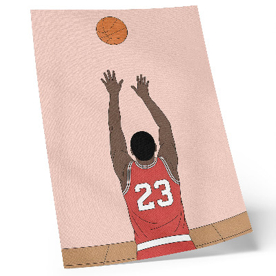 Hållbar väggposter Pastellrosa basketspelare med en boll i flykt