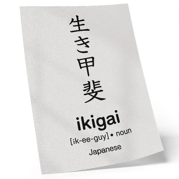 Hållbar väggposter med motiv av japanska tecken för elegans och visdom i svartvitt