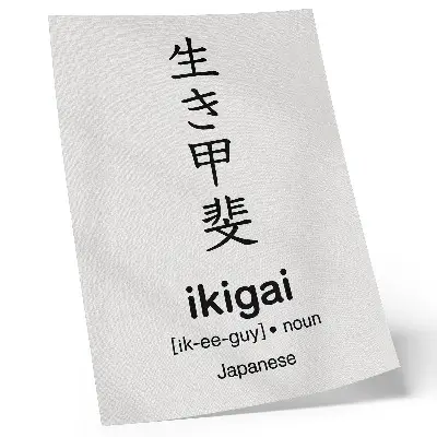 Hållbar väggposter med motiv av japanska tecken för elegans och visdom i svartvitt