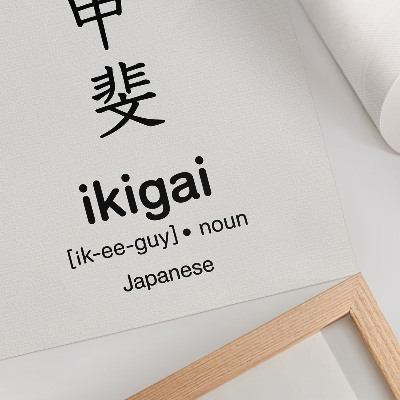 Hållbar väggposter Svartvita japanska tecken elegans visdom