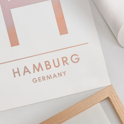 Poster Minimalistiska bokstaven H moderna detaljer pastellfärger
