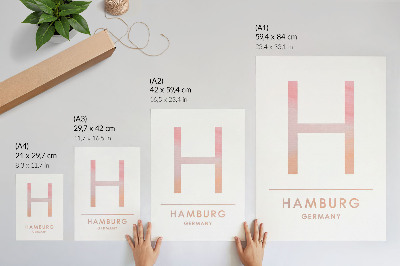 Poster Minimalistiska bokstaven H moderna detaljer pastellfärger