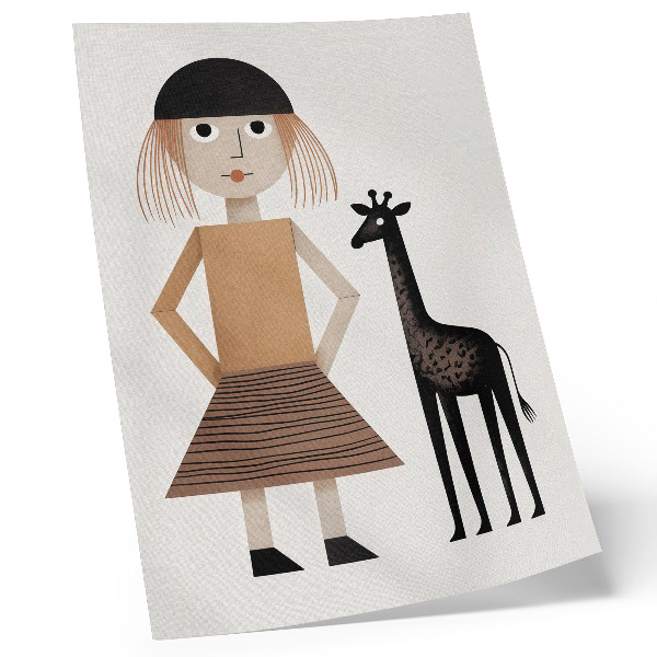 Hållbar väggposter Geometrisk figur med en giraff, enkelhet och stil