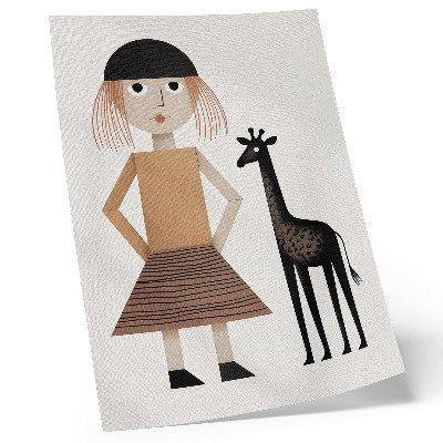 Hållbar väggposter Geometrisk figur med en giraff, enkelhet och stil