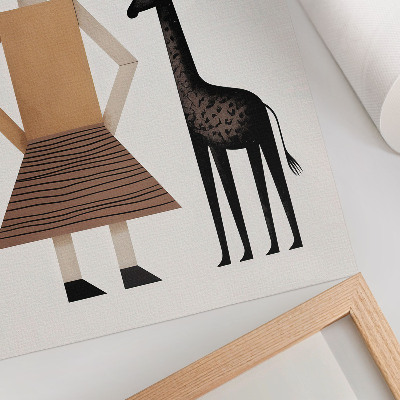 Hållbar väggposter Geometrisk figur med en giraff, enkelhet och stil