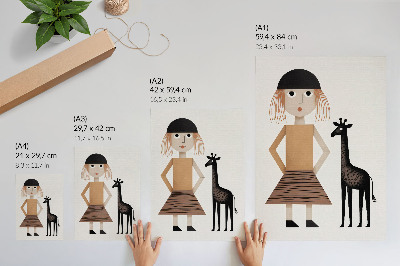 Hållbar väggposter Geometrisk figur med en giraff, enkelhet och stil