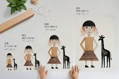Hållbar väggposter geometrisk giraff med enkel och stilren design
