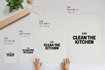 Dekorativ väggaffisch Minimalistisk inskription med kontrasterande motiv