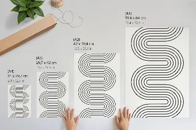 Poster Abstrakt motiv med kontrasterande linjer