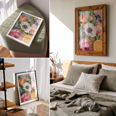 Poster Blommor fulla av liv och färg utan kommatecken