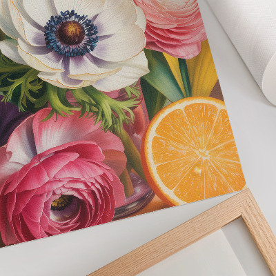 Poster Blommor fulla av liv och färg utan kommatecken