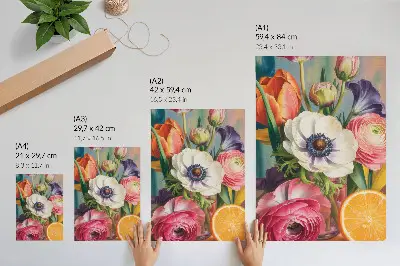 Poster blommor fulla av liv och färg