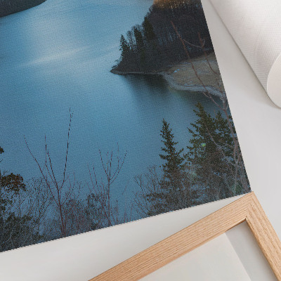 Poster Majestätiska berg, sjö, sol, naturens harmoni
