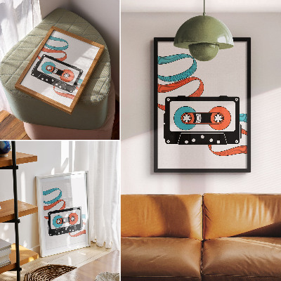 Poster Retro popkonstkassett med färgglada markeringar