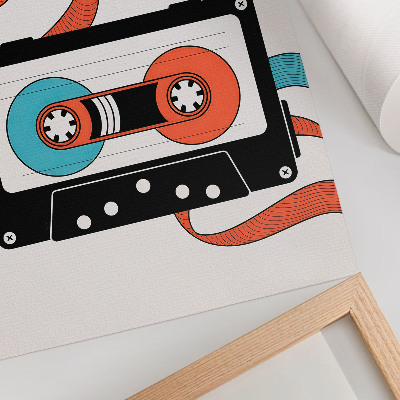 Poster Retro popkonstkassett med färgglada markeringar