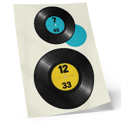 Affisch Moderna vinylskivor gul turkos